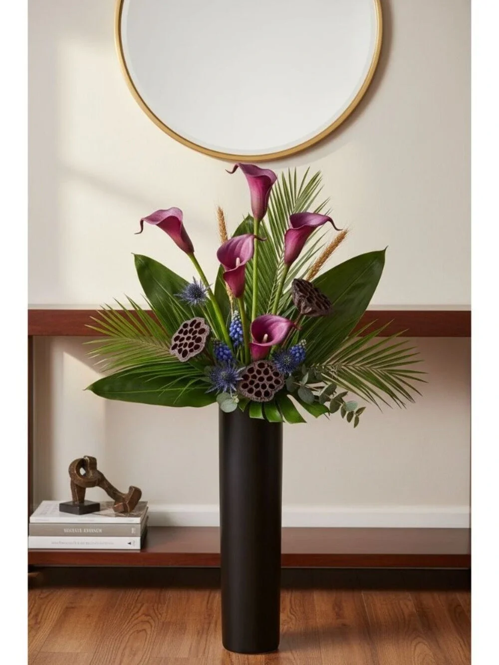 Calla Lily Bundle Real Touch Faux Flowers Plum Purple